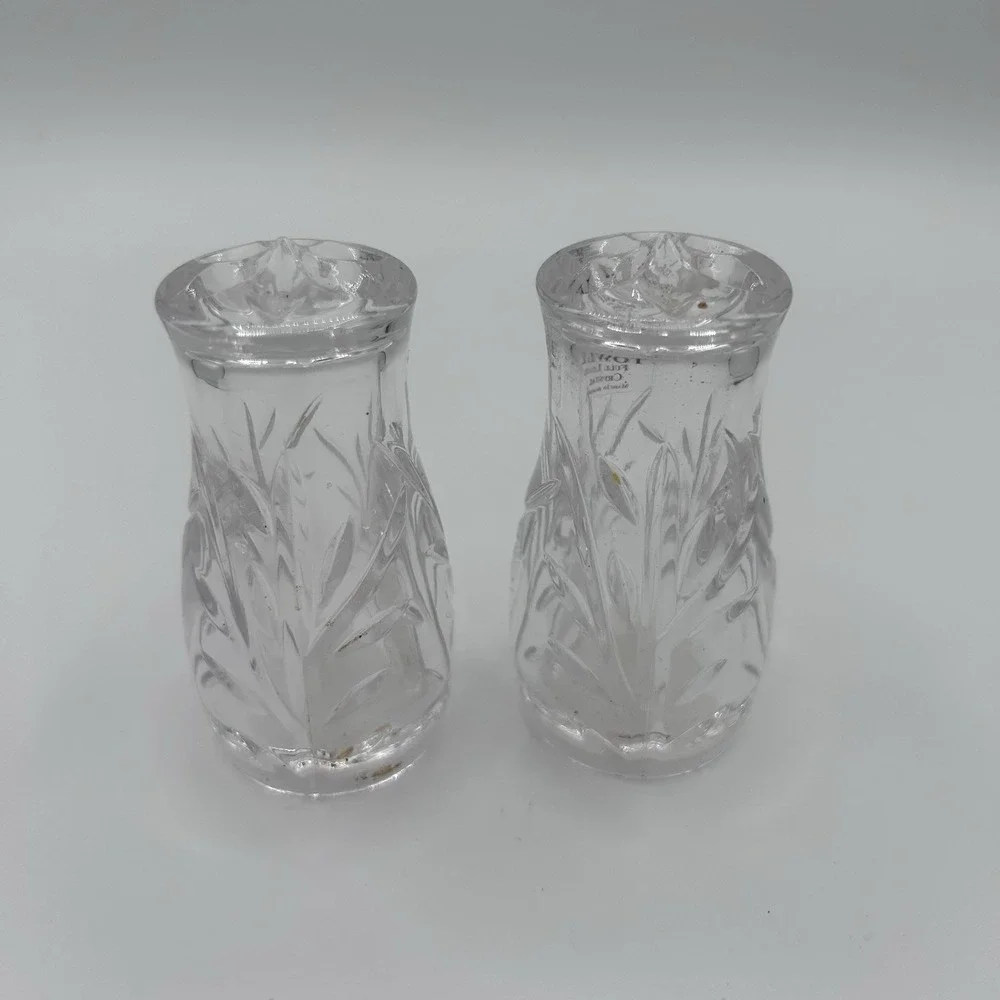 Towle Full Lead Crystal Salt & Pepper Set Made In Austria Luxury Perfect Gift